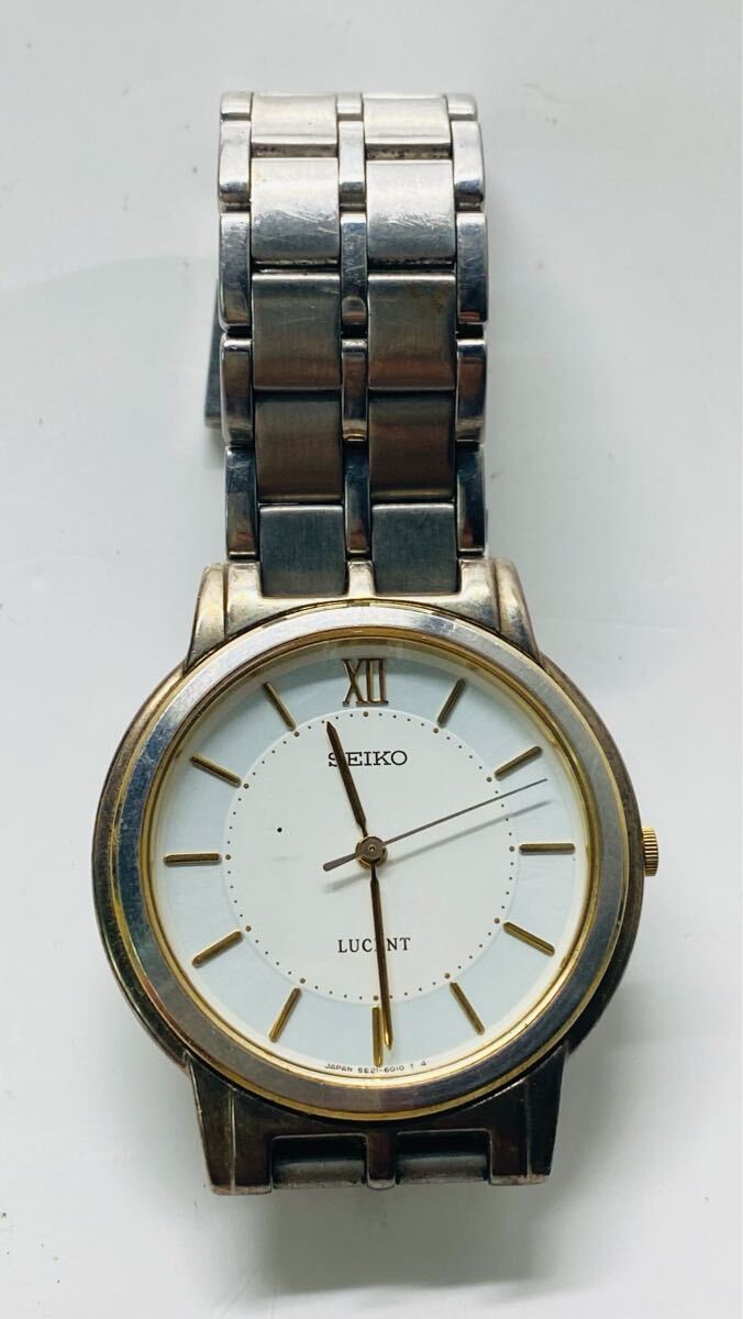 SEIKO LUCENT 5E21-6G10 3 Hands Watch White Dial with Band Pre-owned
