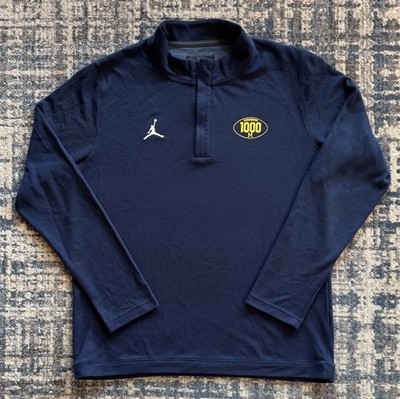 Team Issued Jordan Michigan Football 1000 WINS 1/4 Zip Jacket Coach Greg Harden