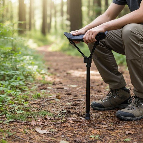 Portable Folding Stool Retractable Hiking Chair One Leg Stool For Camping O MKYV - Picture 15 of 24