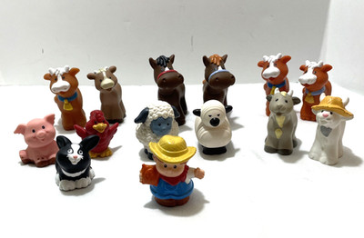 Fisher Price Little People Farm Animals & Farmer Lot of 14