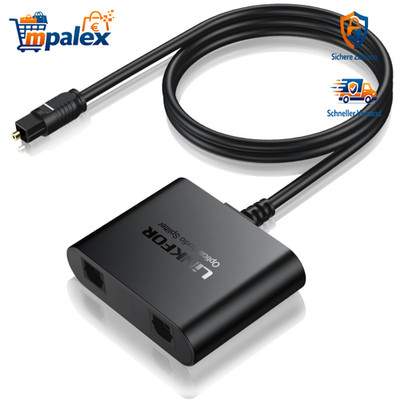 Optischer Audio Splitter 1x3 Glasfaser 1m Toslink Adapter