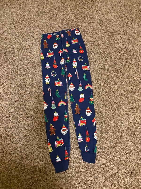 Hanna Andersson Pajama Pants 140 CM Size 10 Dark Blue Christmas Ornament Print