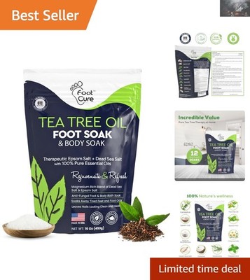 Tea Tree Oil Foot Soak for Toenail Repair & Odor Elimination - 16 oz Spa Quality