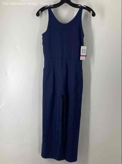 Athleta Girls Blue Sleeveless Simone Biles Wide Leg One Piece Jumpsuit Size 12