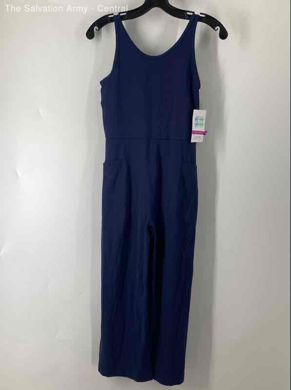 Athleta Girls Blue Sleeveless Simone Biles Wide-Leg One-Piece Jumpsuit Size 12