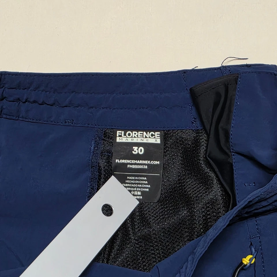 Florence Marine X 7" Board Shorts Men Size 30 Navy Beach Swim Wear - Image 3 of 4