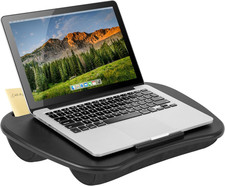 Mydesk Lap Desk with Device Ledge and Phone Holder - Black - Fits up to 15.6 Inc