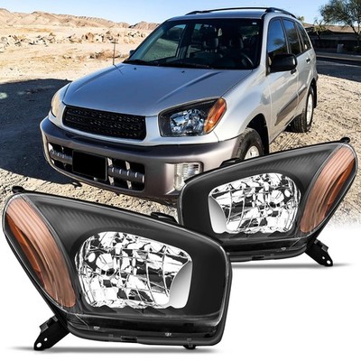 Pair Headlights Assembly Set For 2001 2002 2003 Toyota RAV4 Base/4WD SUV Repl...