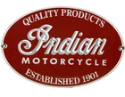 VINTAGE INDIAN MOTORCYCLES PORCELAIN SIGN, DEALERSHIP, MOTOR BIKE HARLEY GAS OIL