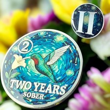 2 Year  Sobriety Chip - Two Year Coin - AA Medallion for Two Years Sober - CA HA