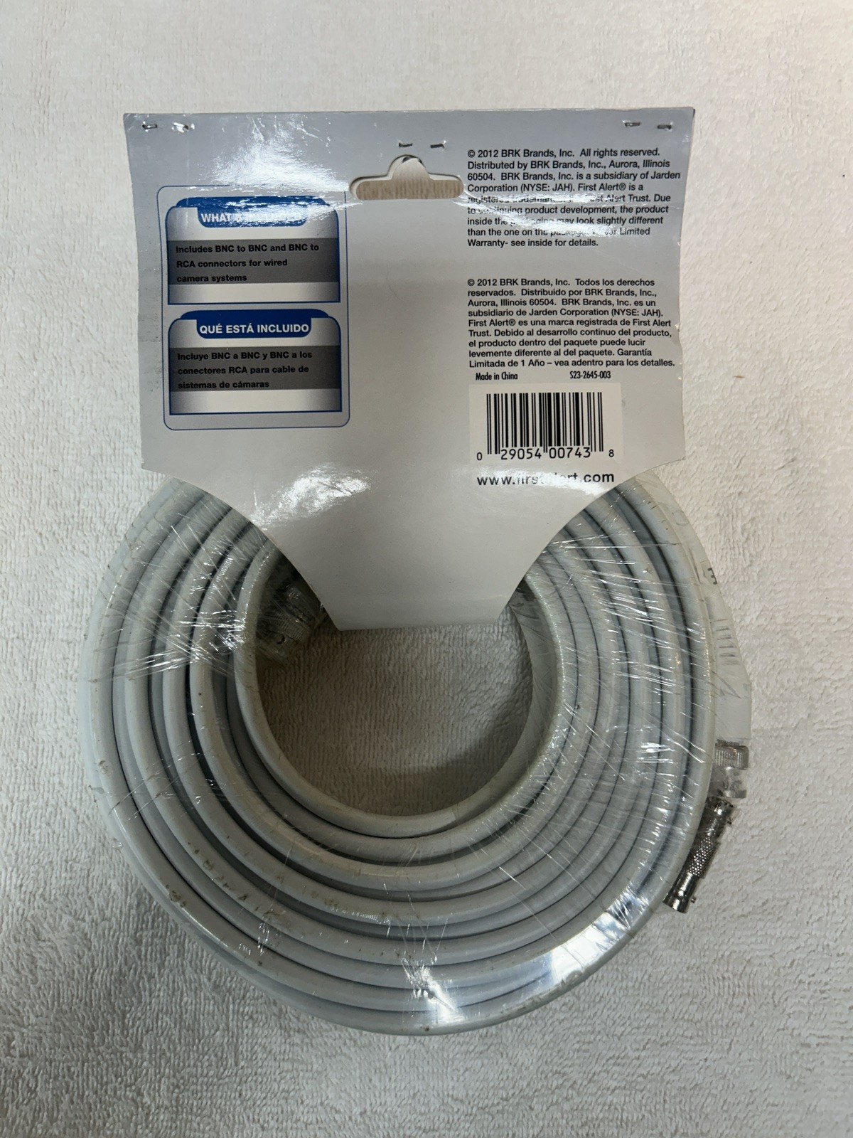 First Alert 50 ft. BNC Coax Video and DC Power Cable for Security Cameras
