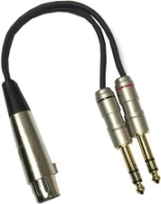 Studio Z XLR 6" Y Splitter Cable Gold Tips, 3 Pin Balanced Female Black 