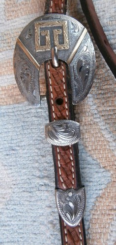 Dale Chavez Silver Buckles Brow Knot Horse Show Headstall