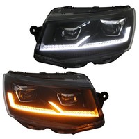 LED Scheinwerfer Set DRL Tagfahrlicht FüR VW T6 Bj. 15-19 Schwarz Mit Welcome