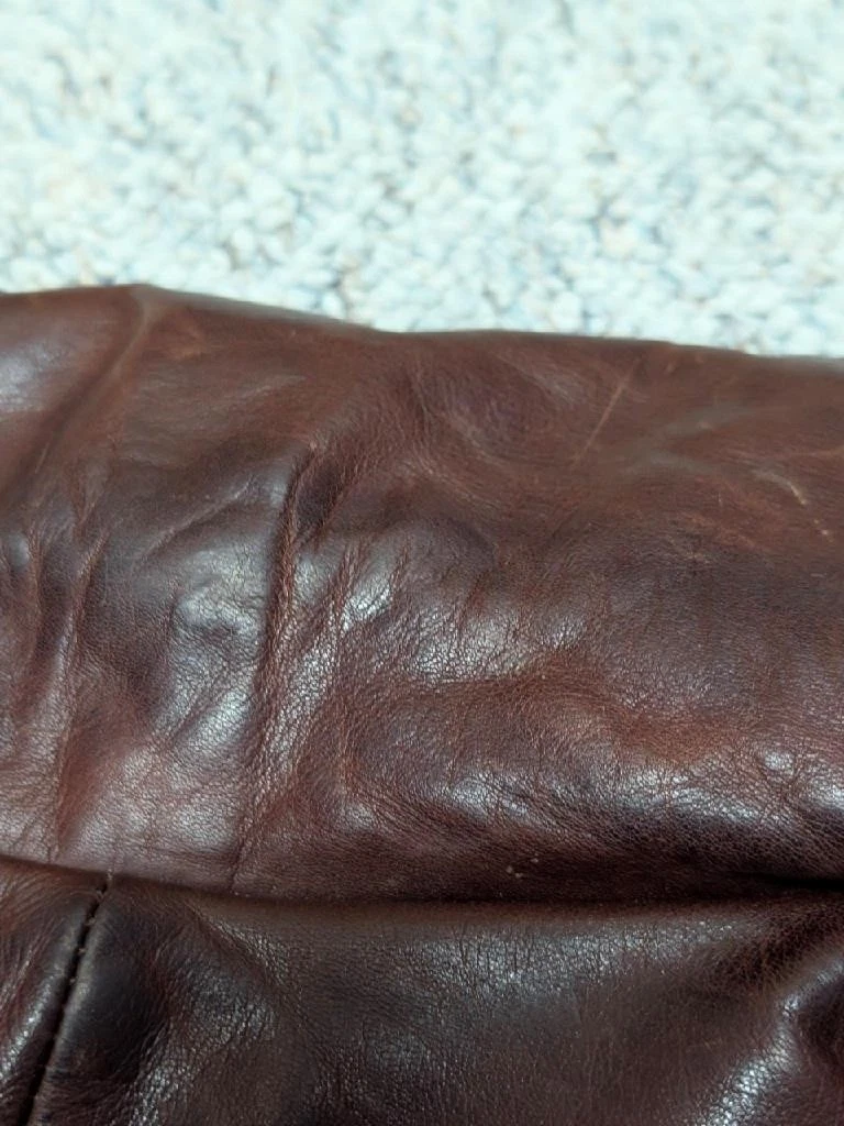 1950s vintage HORSEHIDE brown leather BELTED coat 38 jacket MOTORCYCLE norfolk image 10