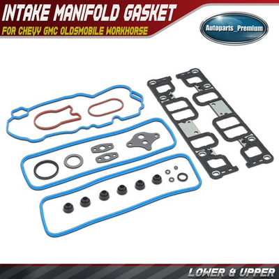 #ad #ad Lower amp; Upper Engine Intake Manifold Gasket for Chevy GMC Oldsmobile Workhorse $36.99