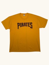 Vintage 1998 Pittsburgh Pirates Russell Athletic T Shirt Gold Mens XL USA Made