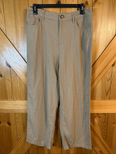 Jones New York Linen Pants Size 4 Straight Leg Cropped Pockets 5153 