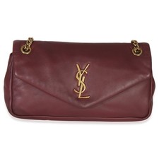 Saint Laurent Deep Raspberry Smooth Lambskin Small Calypso Chain Bag