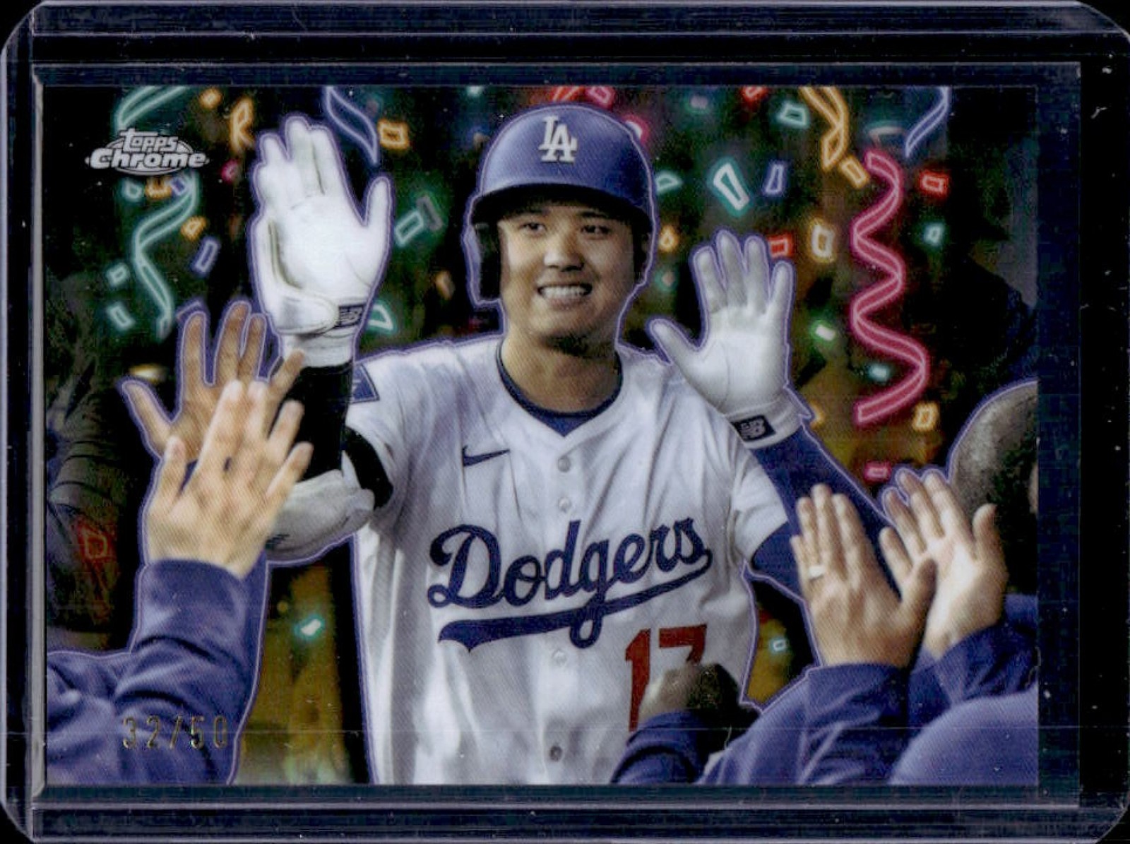 2025 Topps Chrome Update Shohei Ohtani Celebracion Gold Refractor #32/50 Dodgers