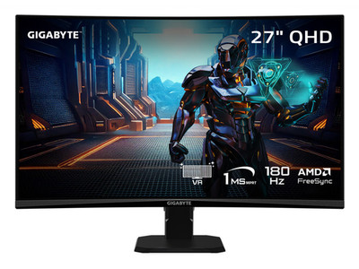GIGABYTE 27 inch QHD 2K 1440P 180Hz Curved Gaming Computer Monitor 122% sRGB GS2
