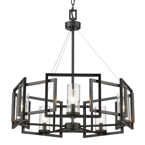 Golden Marco 5-Light Chandelier in Matte Black - Picture 1 of 5