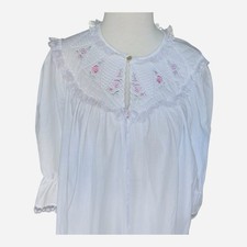 Gilead Nightgown White Ruffle Lace Collar Cottage Core Embroidery Vintage Y2 Med