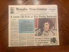 Elvis Presley Death- Memphis Press Scimitar Newspaper Special Ed Aug 17, 1977