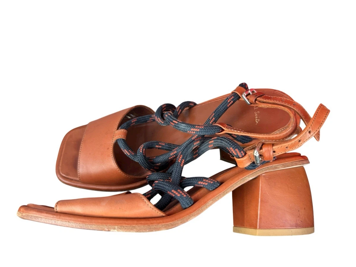 Paul Smith Tan Leather Striped Sandals Women main image 3