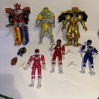 Vintage  lot 1993 Mighty Morphin Power Rangers Figures Set With Accessories