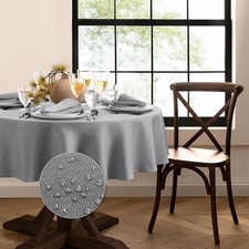Home Fashions Laurel Solid Texture Water  Stain Resistant Tablecloth 60"X84"