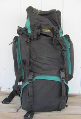 Stansport Vintage Black Green Aluminum Stays 70-75 L Hiking Backpack NEW (CH)