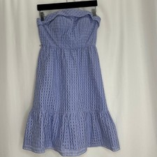 Anthropologie HLDN Hitherto strapless dress mini blue wedding party holiday