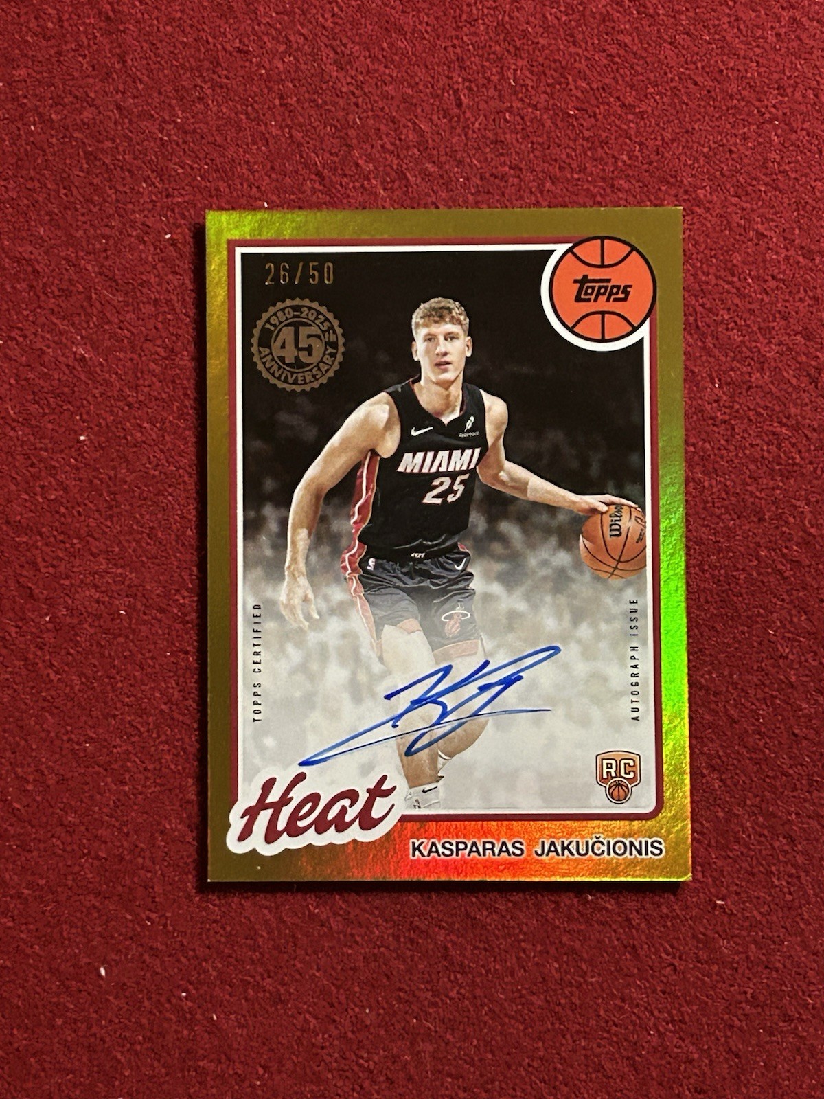 2025-26 Topps 1980-81 Retro KASPARAS JAKUCIONIS Gold Holo Foil /50 OnCard AUTO