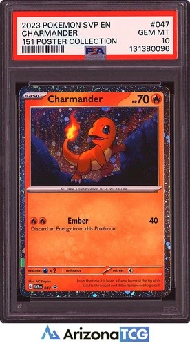 Pokemon 2023 Charmander 047 Holo Promo 151 Poster Collection GEM MINT PSA 10