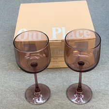 NEW Our Place Tinted Wine Glasses Solid Set of 2 - 12 fl oz Rosa Wine Glasses