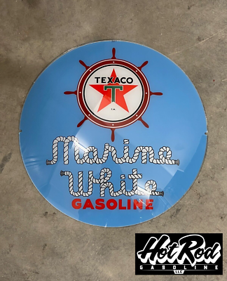 #ad #ad TEXACO MARINE GASOLINE Blue Reproduction 13.5quot; Gas Pump Globe Face Lens $70.00