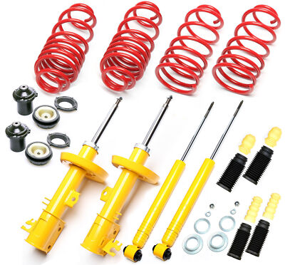 SPORT FAHRWERK 60/40 + DOMLAGER + STAUBKAPPEN für OPEL VECTRA B J96, 4 ZYL.