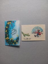 Vintage Romanian Seasons Greetings Cards Happy New Year Card x2