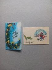 Vintage Romanian Seasons Greetings Cards Happy New Year Card x2