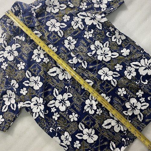 Moda Ginos Guam Men's Small Button-Down Shirt Floral Print Blue Green White New - Picture 5 of 13
