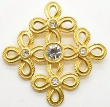 Beautiful High Quality Brooch Celtic Knot With Rhinestones Pin Very Nice!