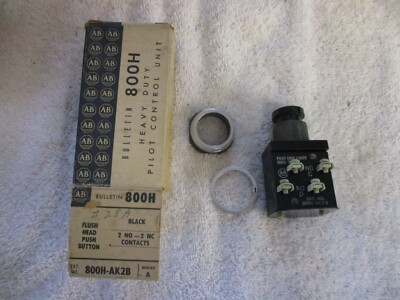 NIB Allen Bradley Bulletin 800H Flush Head Push Button   800H-AK2B    Ser A
