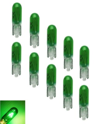 Glassockel T5 W5/1.2 12V 1.2W W2x4,6D Glüh Lampe Tacholicht KFZ PKW GRÜN 10Stück