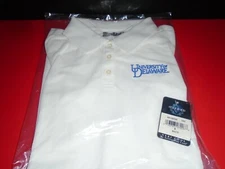 Delaware Fightin Blue Hens NCAA Women's 3 Button Polo Shirt Banded Sleeves S NWT