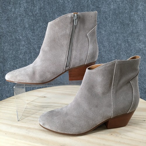 Nine West Boots Womens 8.5 M Tristan Casual Zip Ankle Bootie Gray Suede Heels - Picture 2 of 17