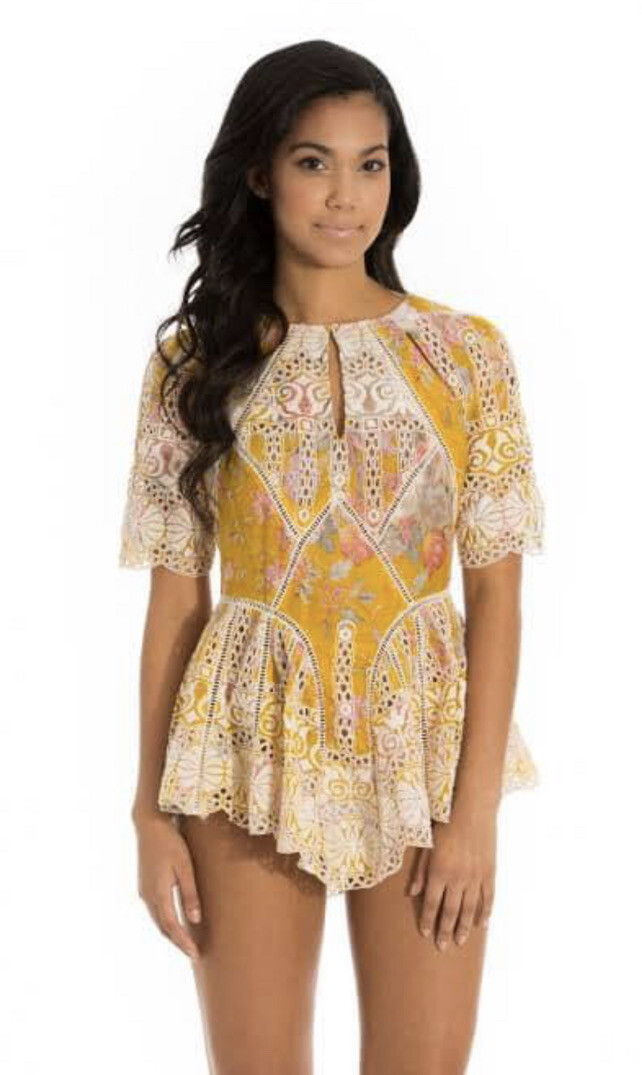 RARE Zimmermann Confetti Scallop Top Size 2