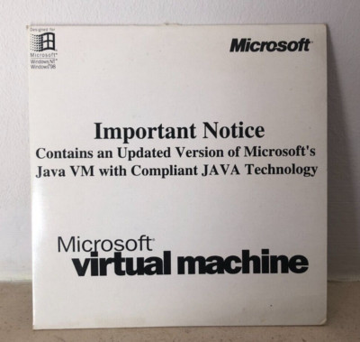 Vintage CD Software Microsoft Virtual Machine 1999 Portugal edition Rare NT/98