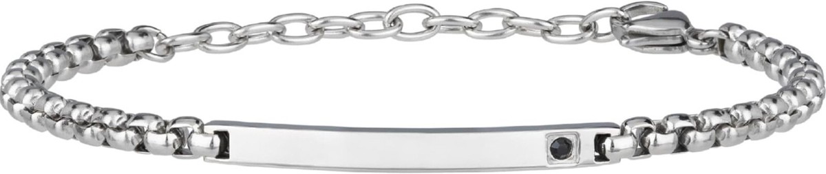 Breil Bracciale Uomo Blacken In Acciaio Specchiato Con Chiusura A Moschettone - Idee Regalo