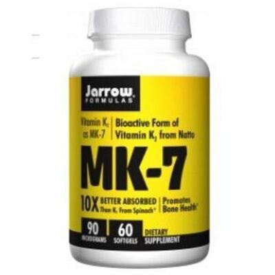 Jarrow Formulas Vitamin K2 als MK-7, 90mcg x 60 Weichkapseln MK7, Knochengesundheit.